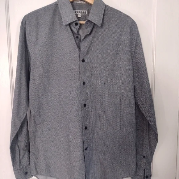Express Men's Extra Slim Fit Button Up Shirt - Picture 3 of 13